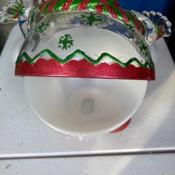 Snowman Candy Glass Bowl Dept 56 NIB - Picture 3 of 6